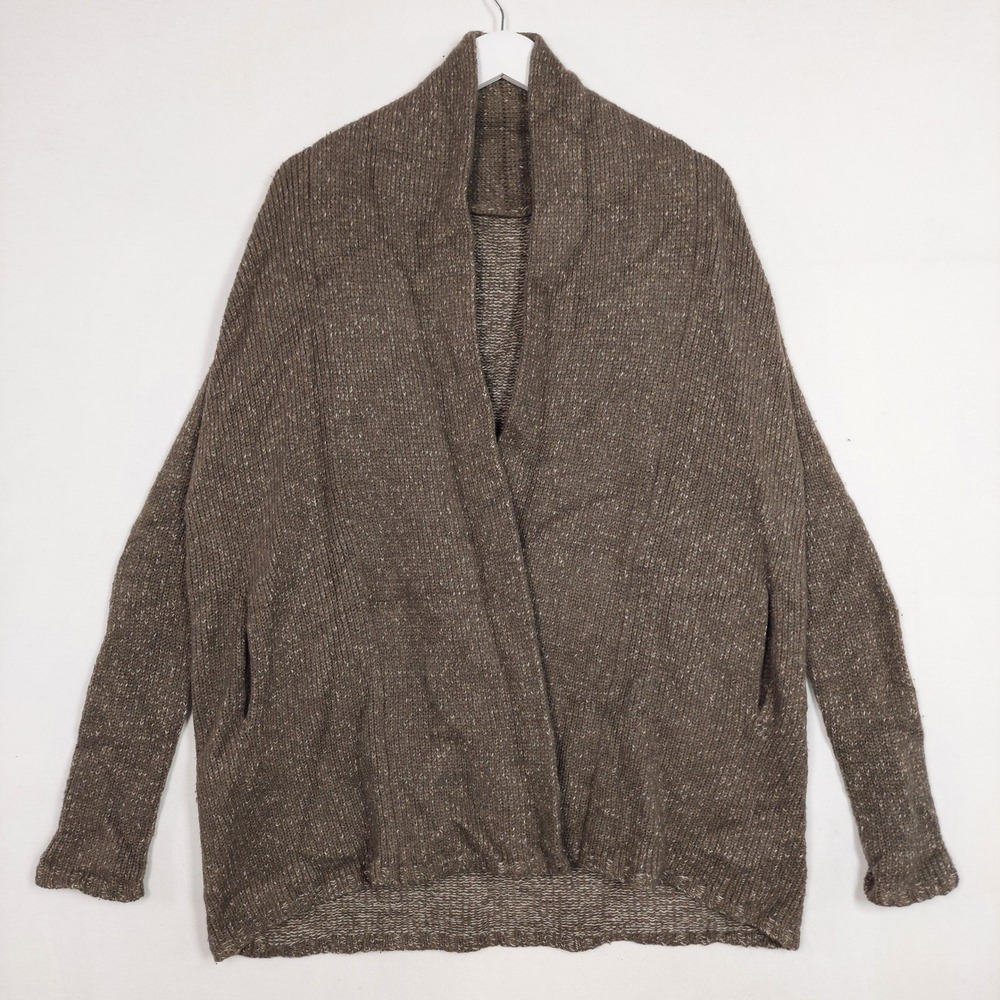 Vince Brown Wool Silk Cashmere Marled Knit Open Front Cardigan Sweater Small